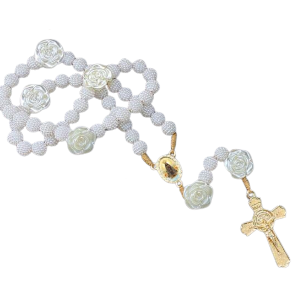 Terço Craquelado N. Sra. Aparecida flor