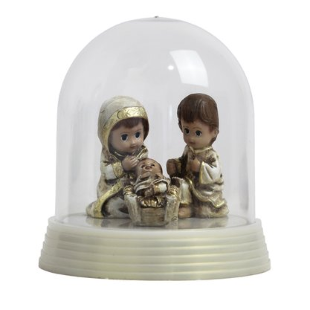 Resin Nativity Scene in a Dome - 11 cm X 10 cm