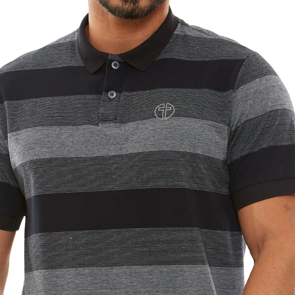 Polo Neck T-Shirt with Cross