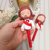 Canetas Devocionais com Ponteira em Crochê