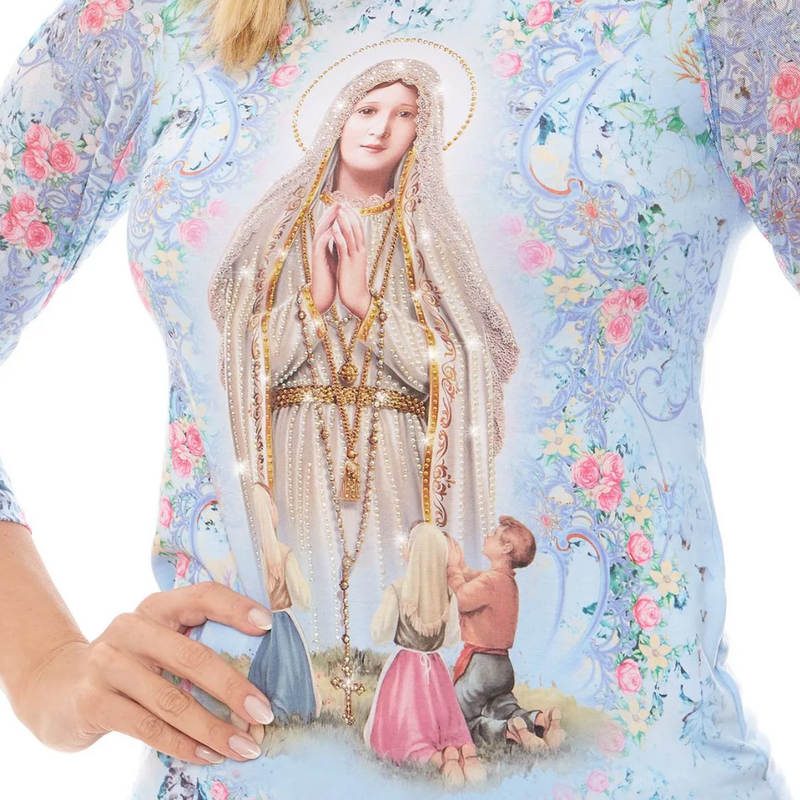 Blouse with Our Lady of Fatima print FS12774