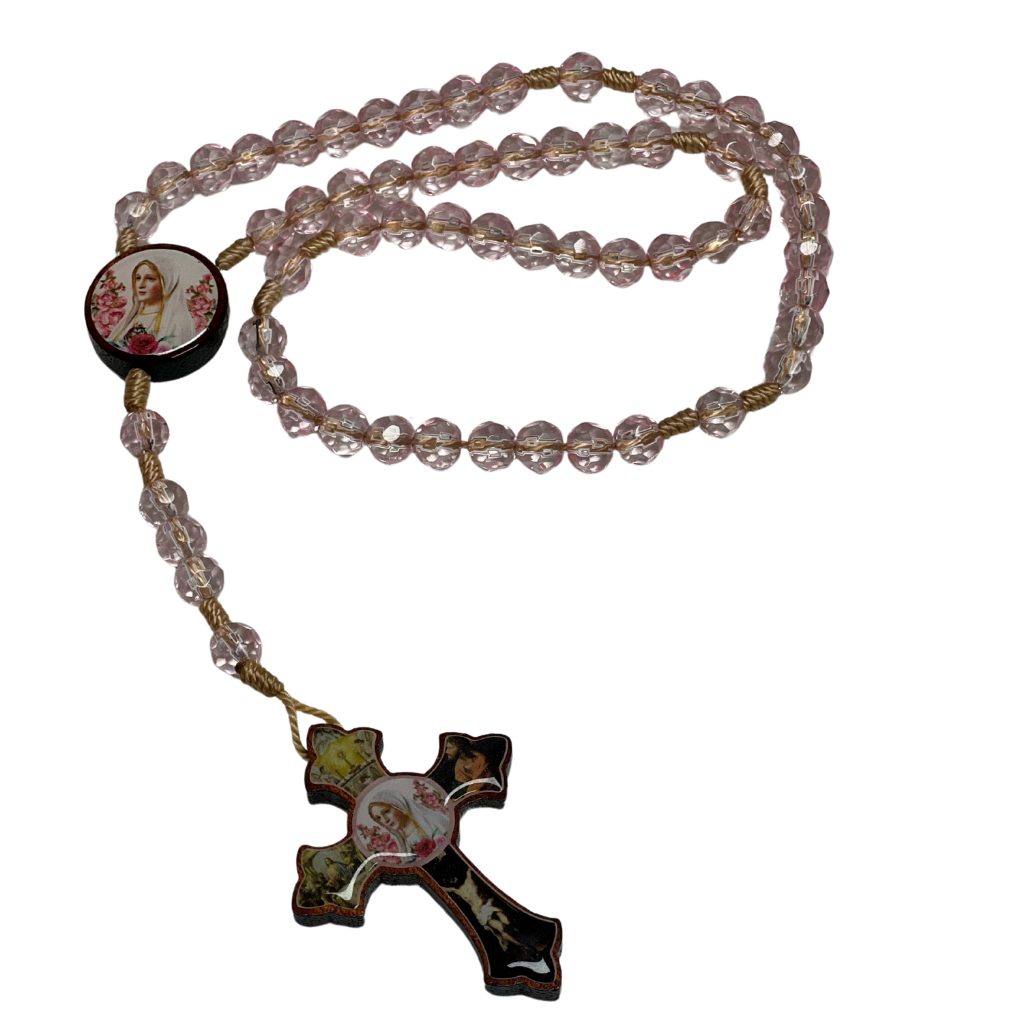 Rosary Our Lady of Fatima Crystal Pink