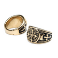 Rustic Gold Saint Benedict Stainless Steel Ring