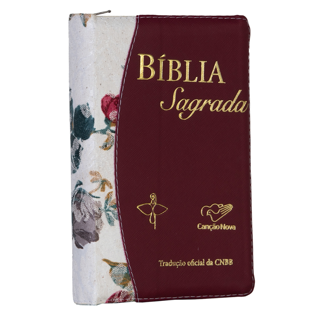 Holy Bible Official CNBB Translation - Luxury with Floral Zipper