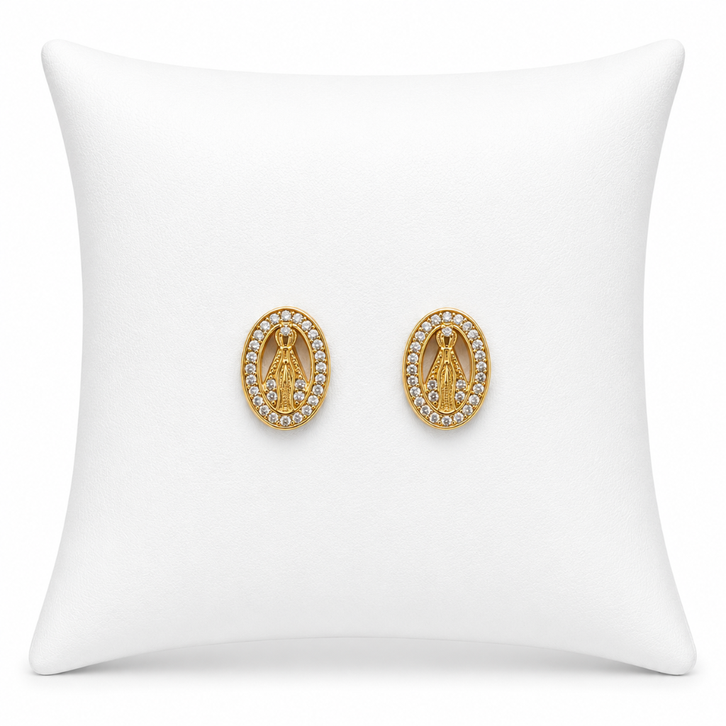 Brinco Nossa Senhora Aparecida com Strass