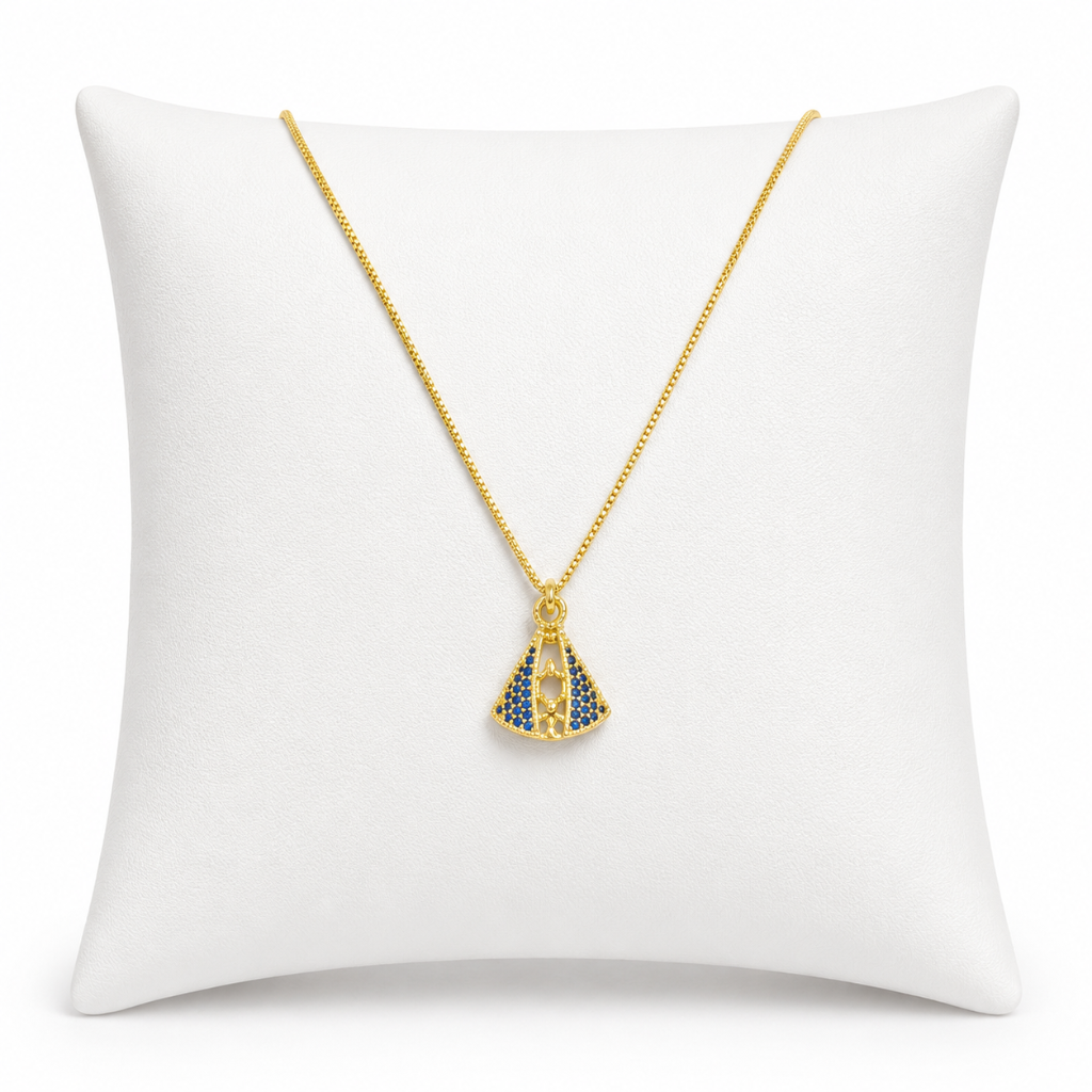 Colar Nossa Senhora Aparecida Dourado