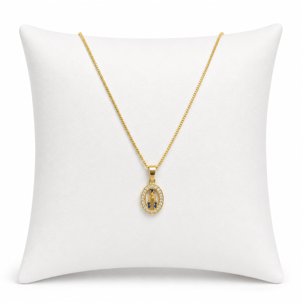 Colar Nossa Senhora Aparecida com Strass