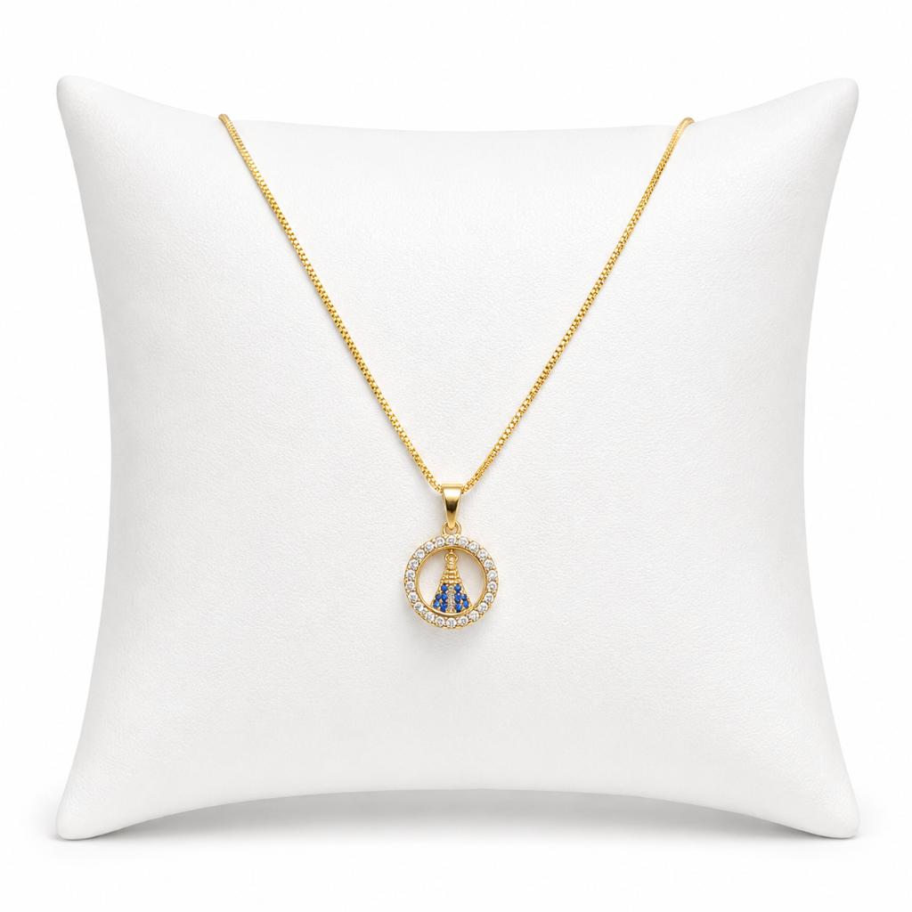 Colar Nossa Senhora Aparecida com Strass