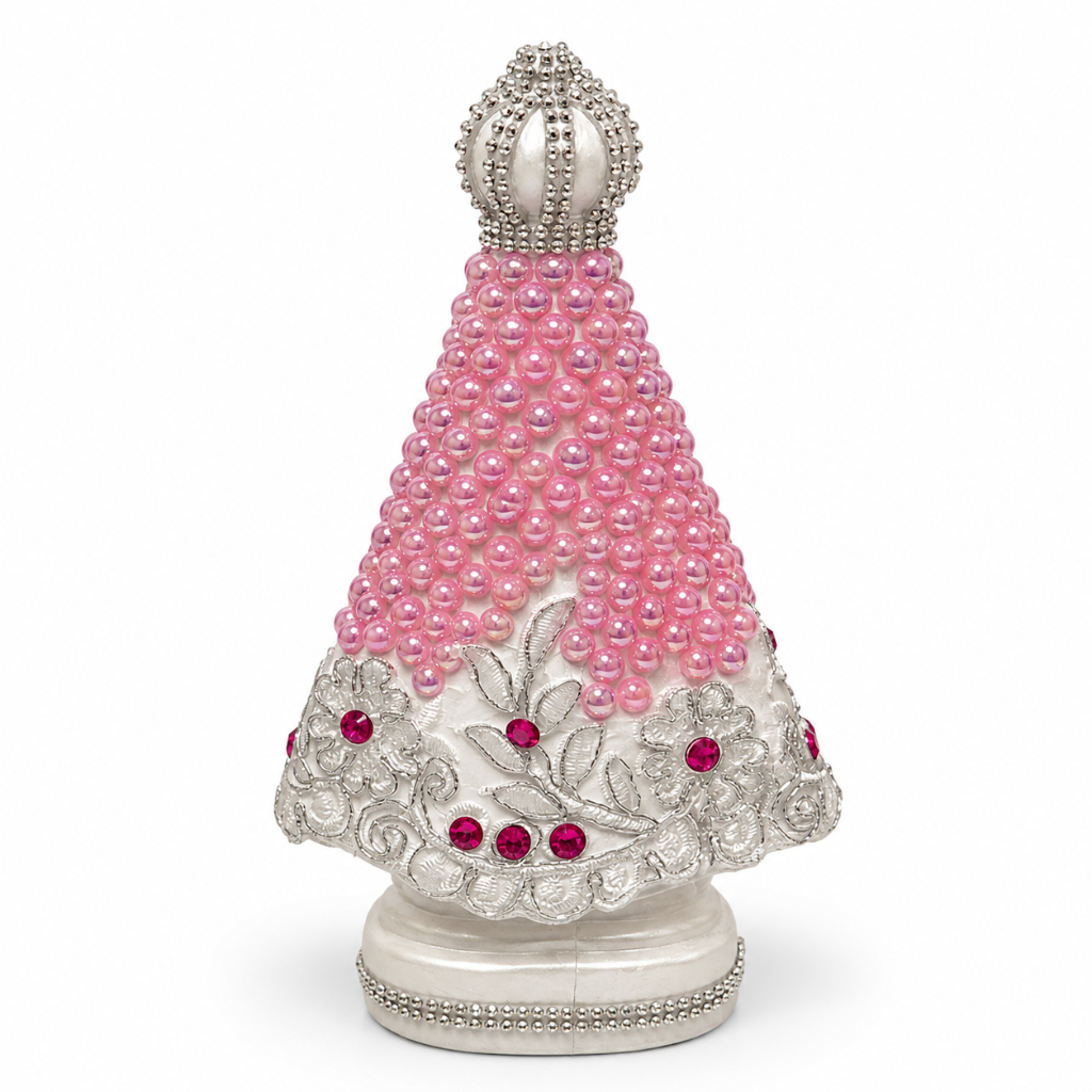 Nossa Senhora Aparecida Rosa Perolada 20 cm