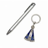 Kit Chaveiro e Caneta Nossa Senhora Aparecida Prata