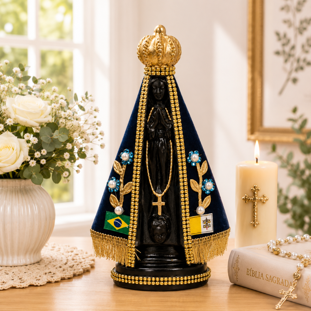 Nossa Senhora Aparecida Manto Azul 22 cm