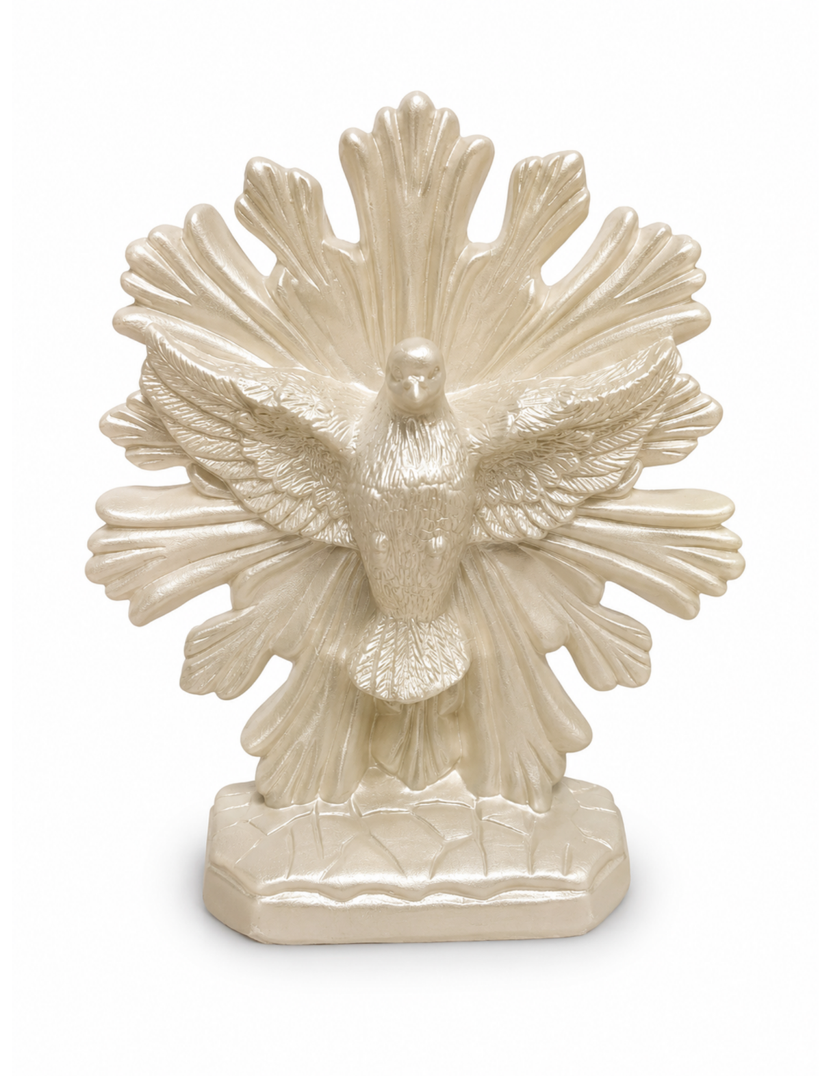 Imagem Divino Espírito Santo De Mesa Branco Perolado - 25cm