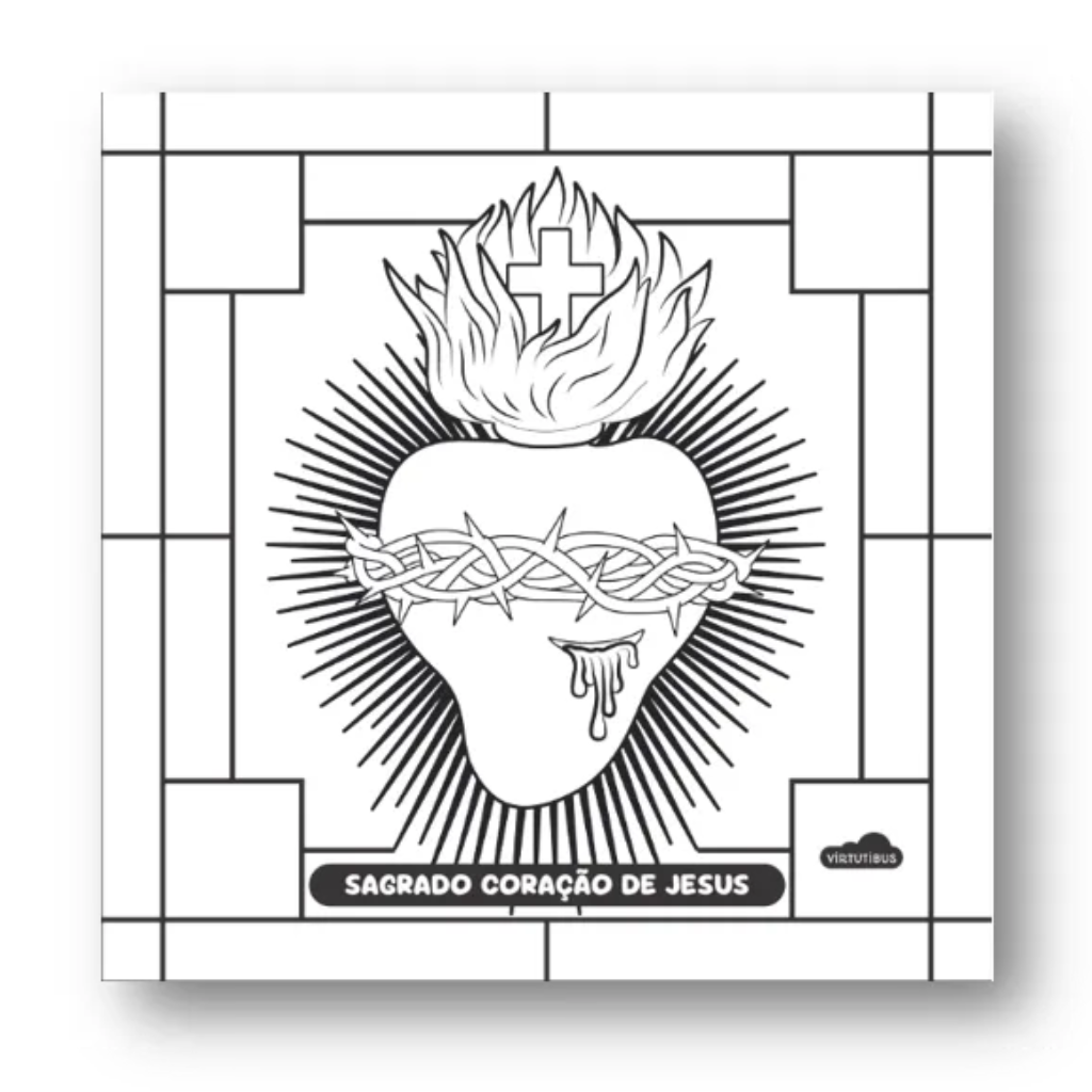 Tela para Pintar Sagrado Coração de Jesus