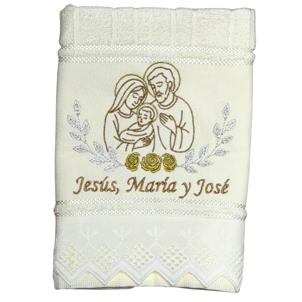Toalha de Lavabo - Jesus, Maria e Jose