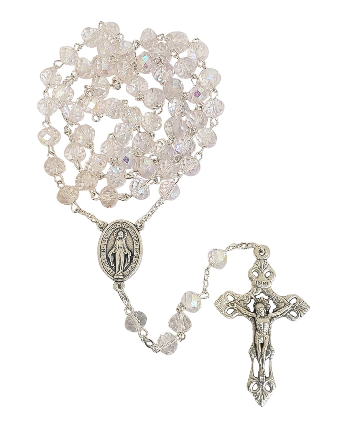 Crystal Rosary of the Miraculous Medal