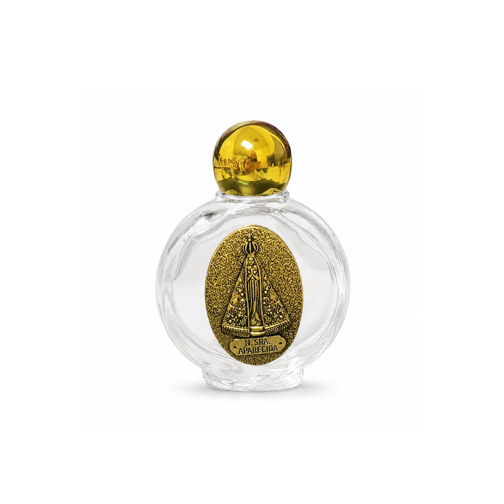 Frasco Para Agua Benta - Nossa S. Aparecida - Dourado