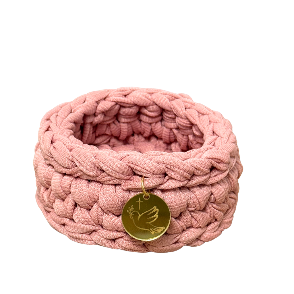 Porta-Terço – Espírito Santo (Rosa) - Crochê