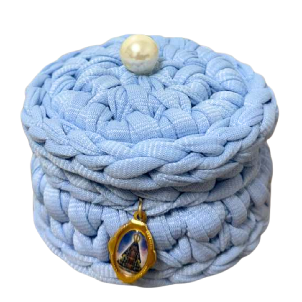 Rosary Holder – Our Lady of Aparecida (Blue) - Crochet