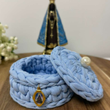 Rosary Holder – Our Lady of Aparecida (Blue) - Crochet