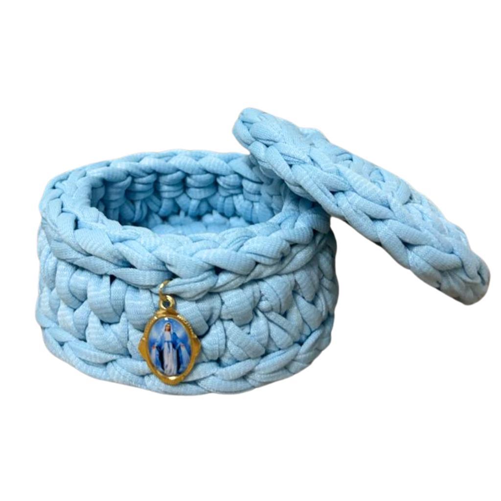 Rosary Holder - Our Lady of Graces (Blue) - Crochet