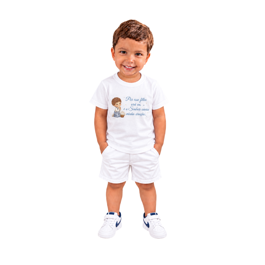 Camiseta Infantil “Por esse filho orei eu”