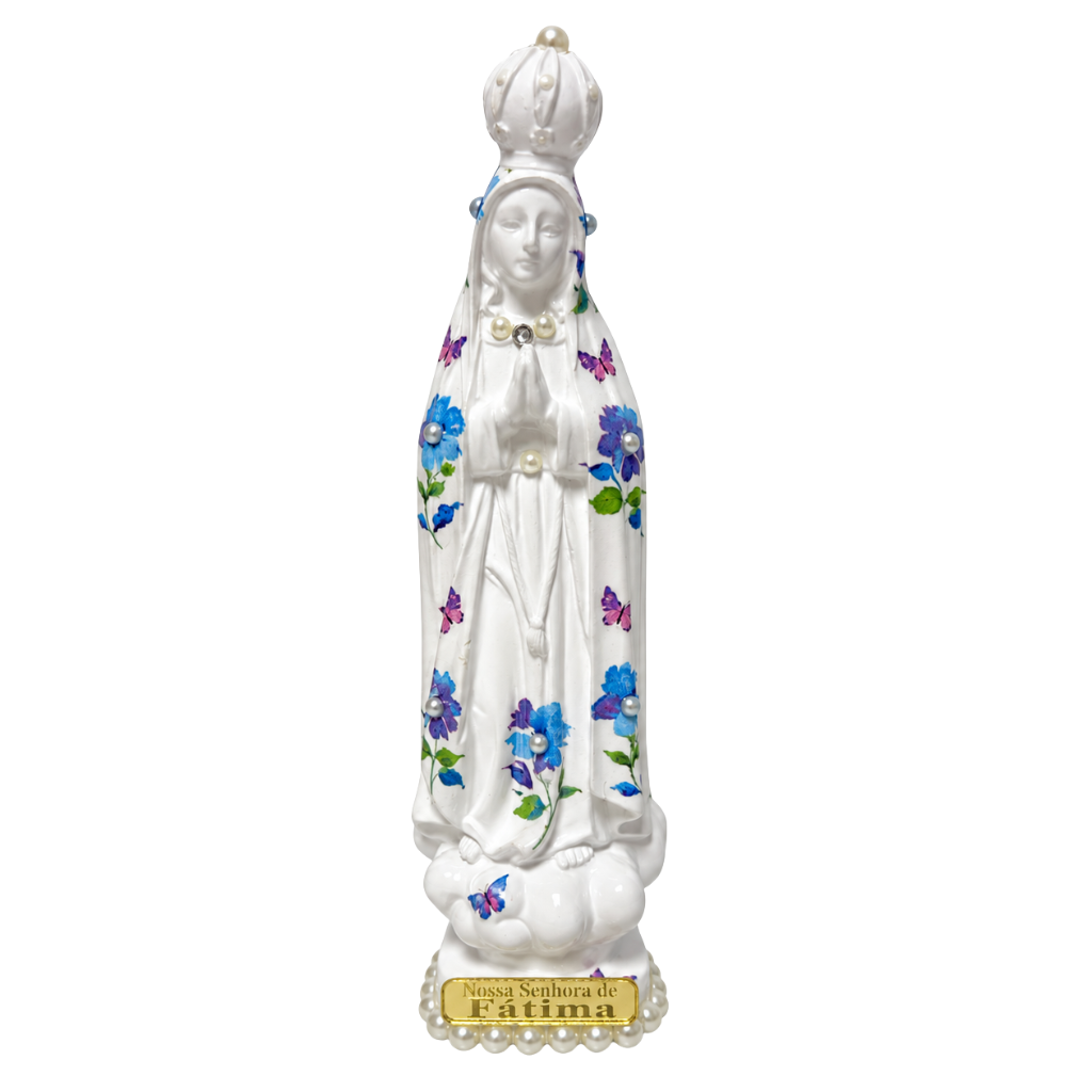 Imagem Nossa Senhora de Fátima Floral Azul