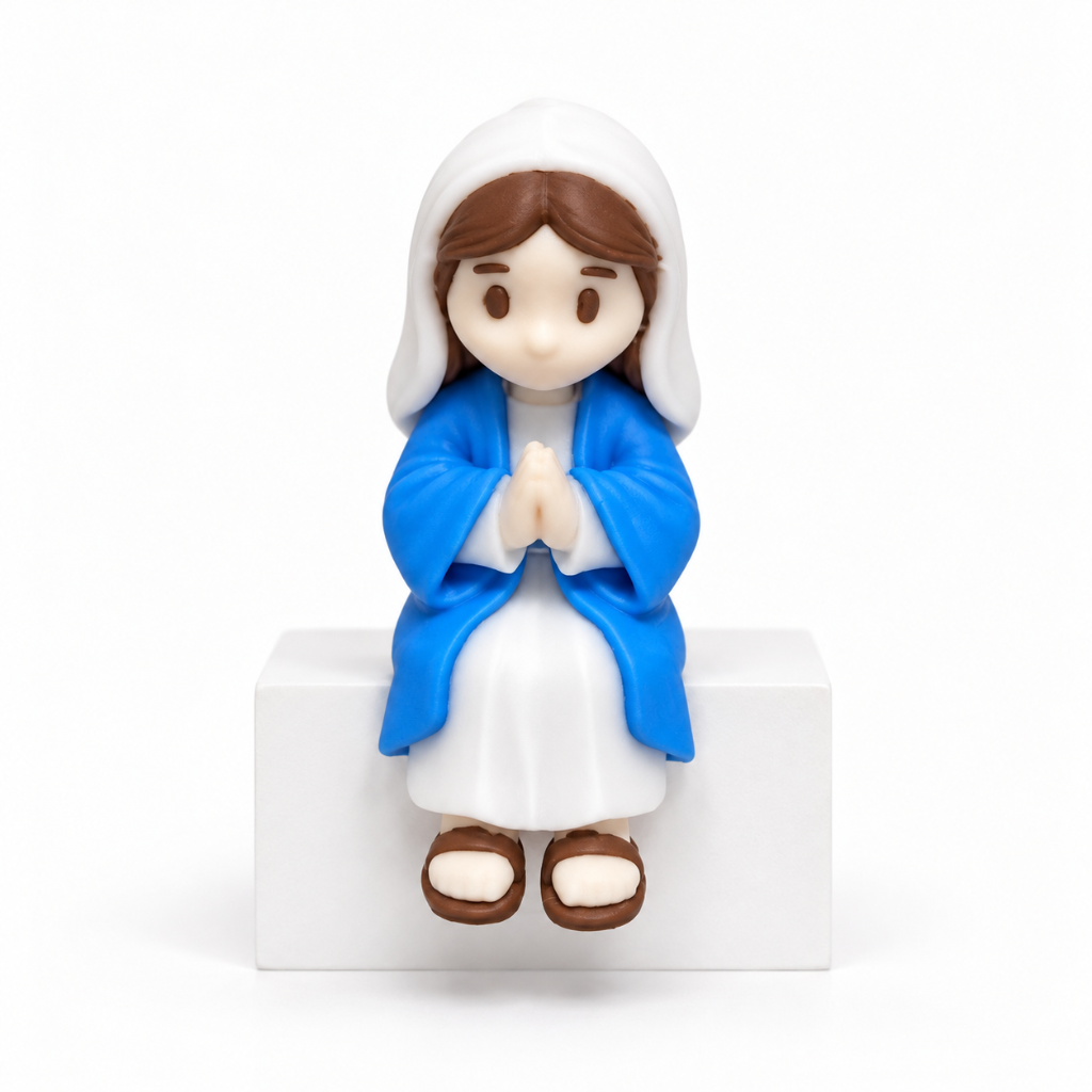 Imagem infantil de Nossa Senhora sentada