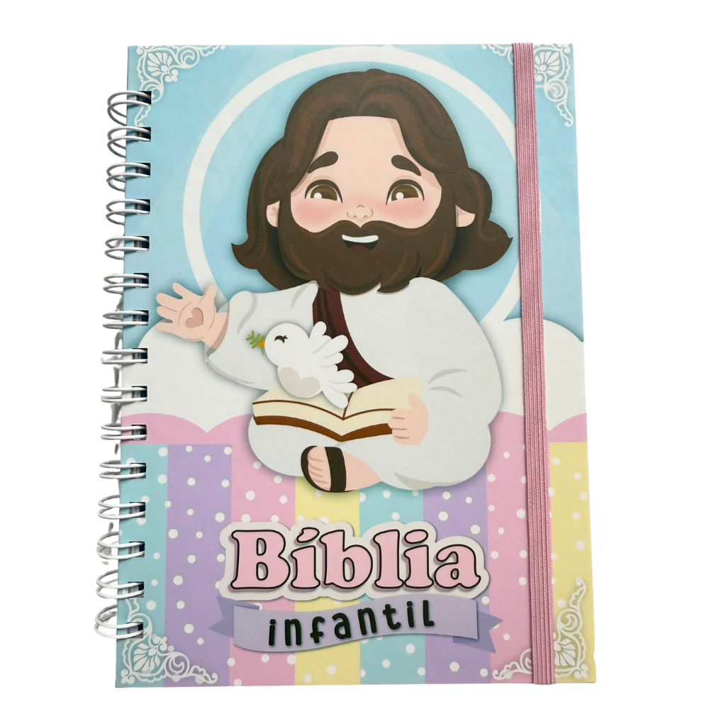Bíblia Infantil com Capa Ilustrada – Espiral e Elástico Colorido