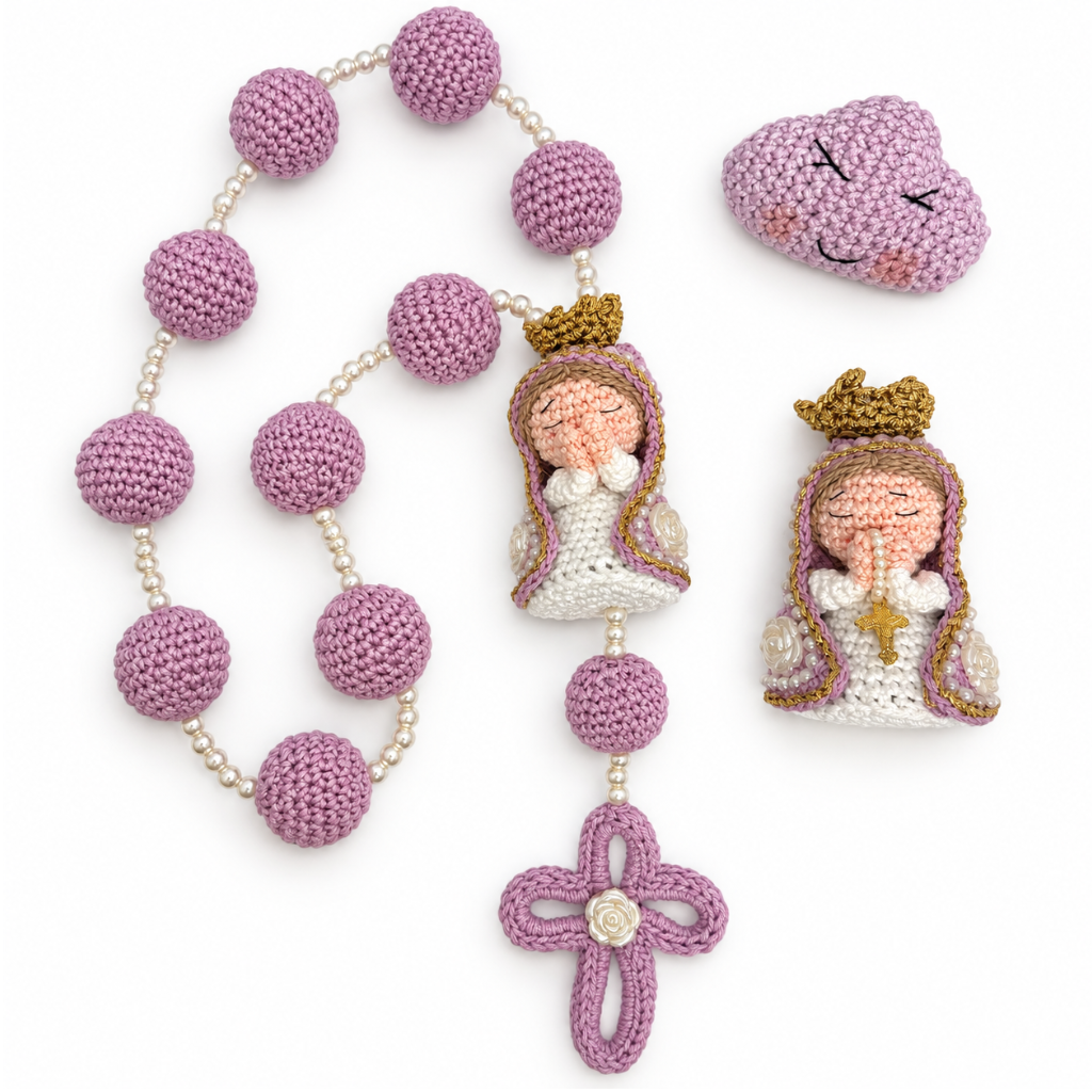 Kit Mãezinha do Céu em Crochê - Lilás