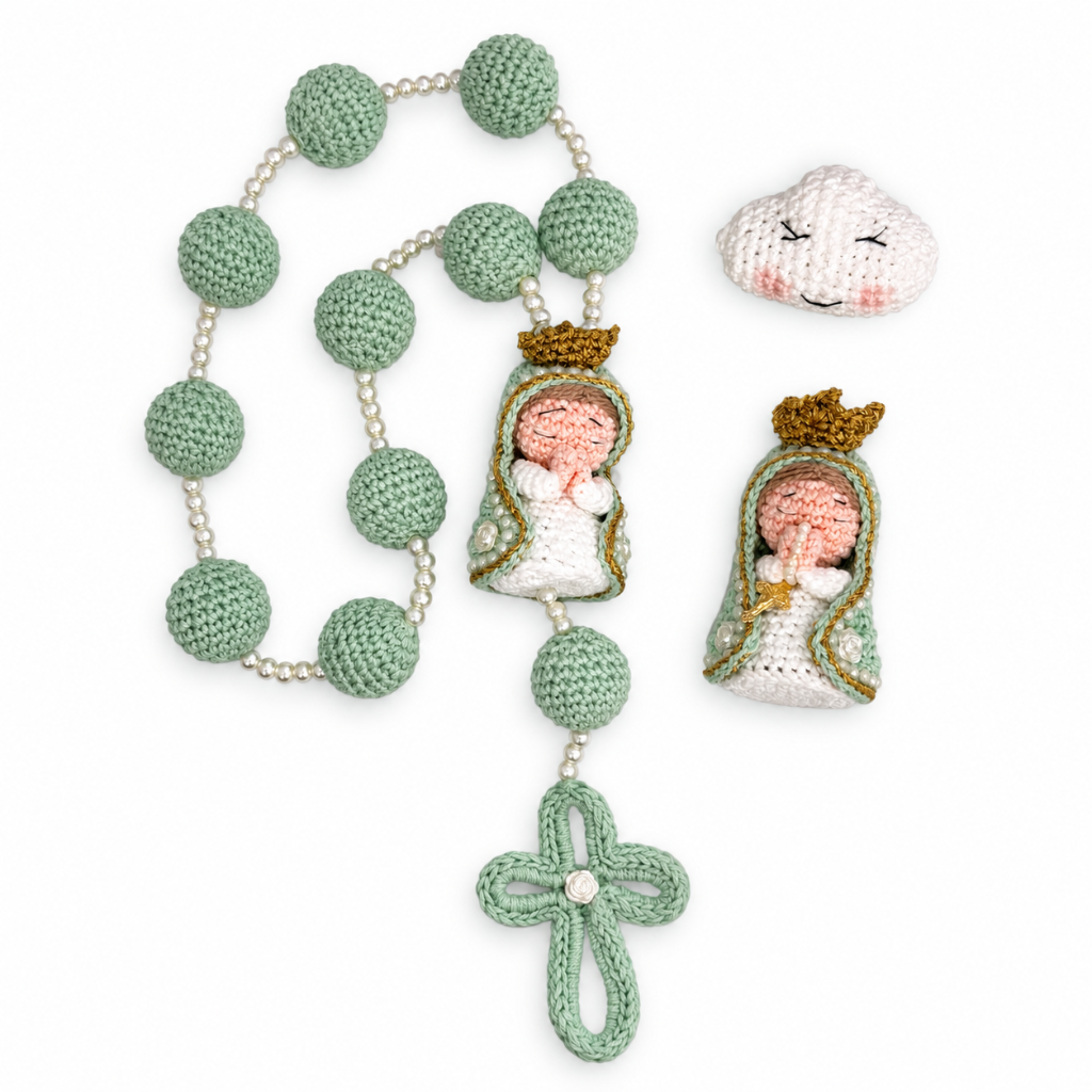 Kit Mãezinha do Céu em Crochê - Verde