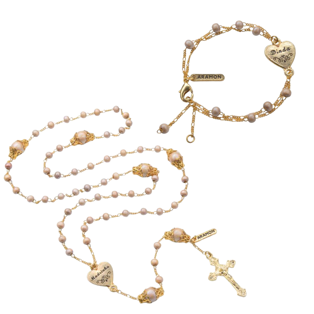 Kit Terço + Pulseira da madrinha