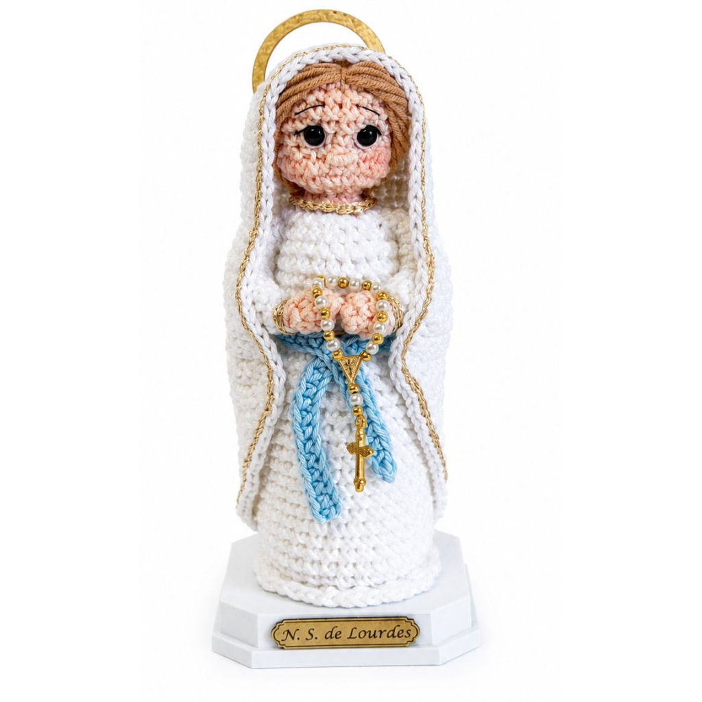 Imagem Nossa Senhora de Lourdes em crochê - 20cm