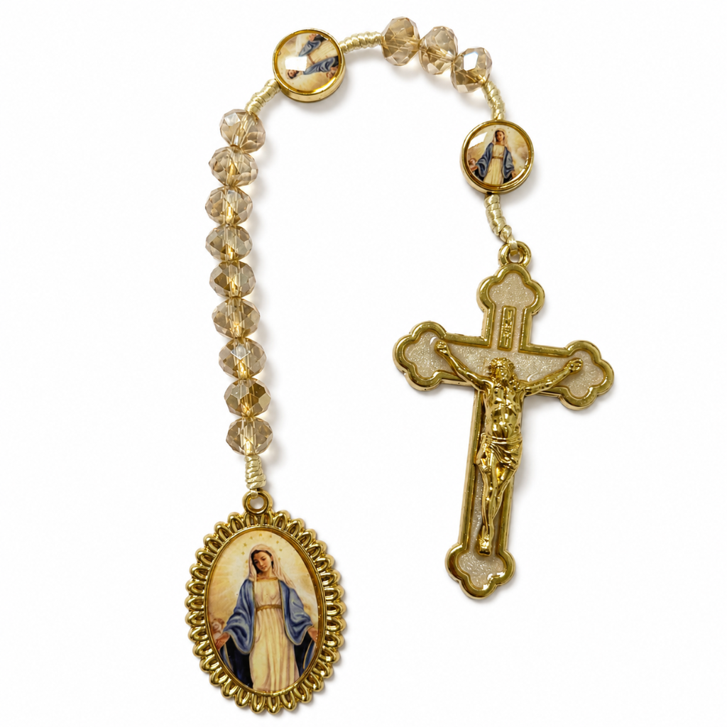 Marcador de Bíblia - Nossa Senhora das Graças - Cristal Champanhe