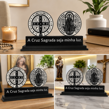 Ornamento Decorativo São Bento em Impressão 3D – 20 x 12 cm