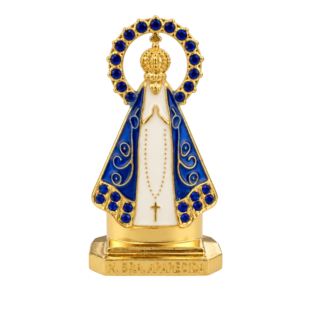 Imagem Nossa Senhora Aparecida Azul com Pedras - painel