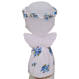 Little Angel with Rosary - Blue Flowers