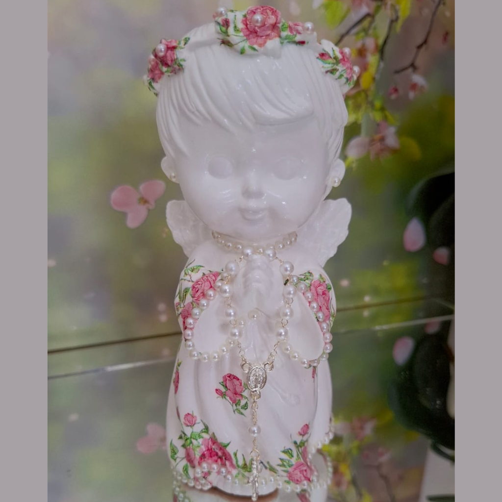 Angelito con Rosario – Flores Rosas