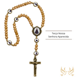 Terço de Nossa Senhora Aparecida - Bege Irisado