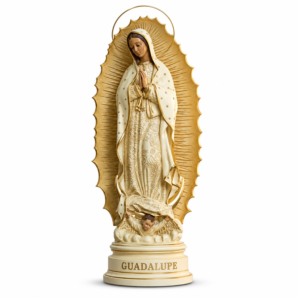 Nossa Senhora de Guadalupe 45cm - Marfim com Auréola