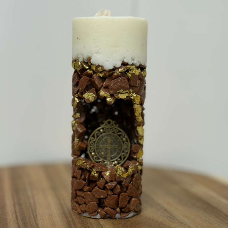 Vela São Bento (pedras marrons)