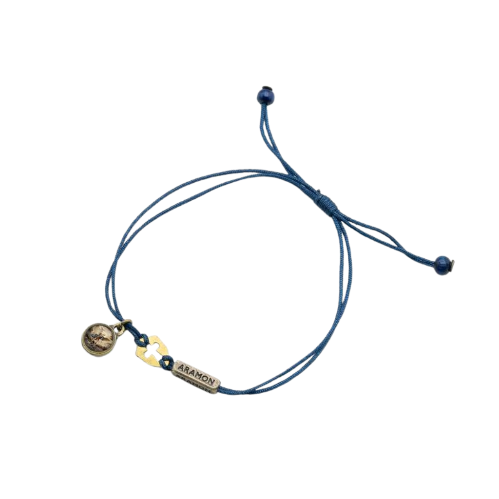 Pulseira São Miguel Arcanjo em Cordão Azul Marinho
