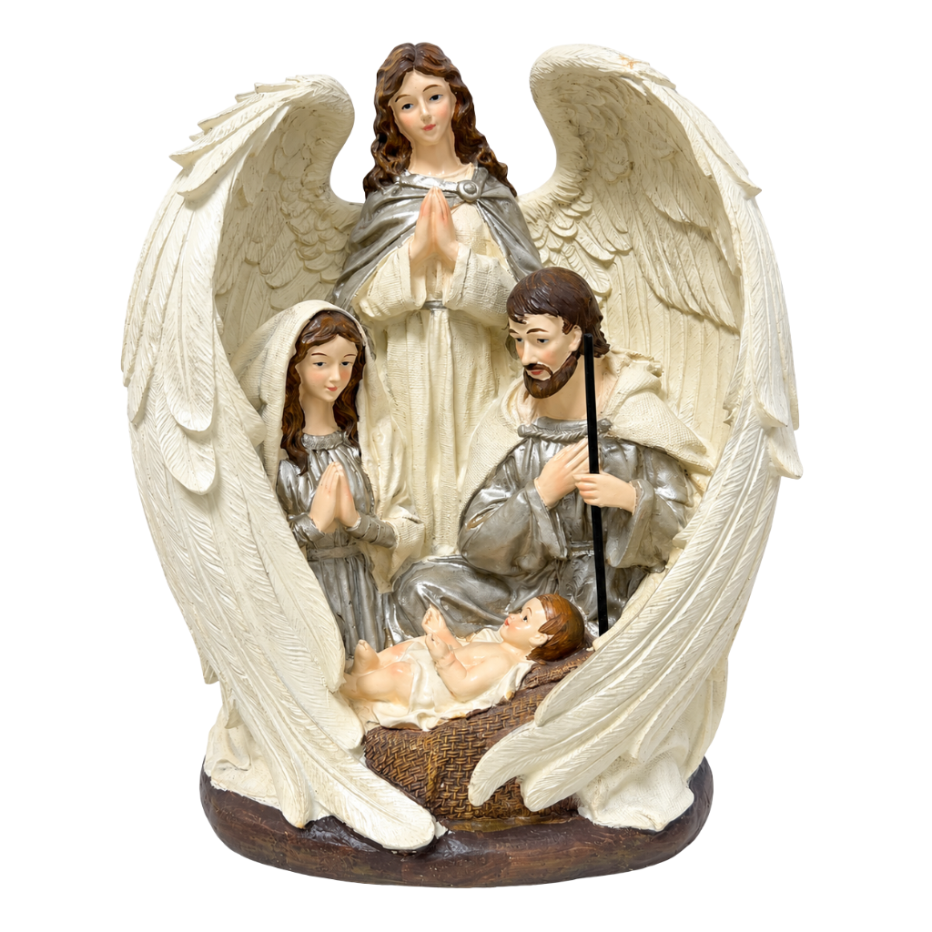 Presépio Sagrada Família com Anjo