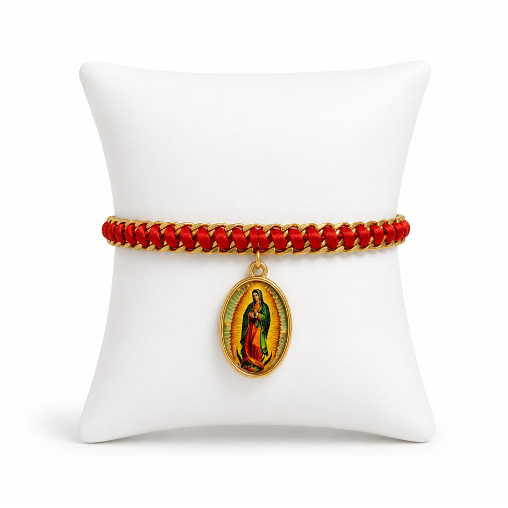 Pulseira Imagem Nossa Senhora De Guadalupe - Vermelho