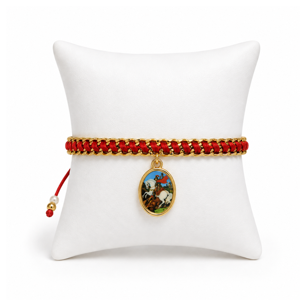 Pulseira Imagem Sao Jorge - Vermelha