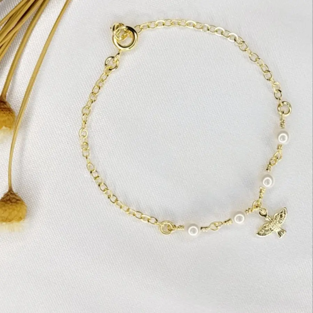 Pulseira Infantil Espírito Santo com Pérolas