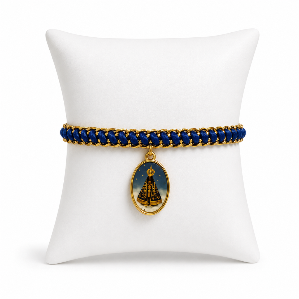 Pulseira Imagem Nossa Senhora Aparecida  - Azul