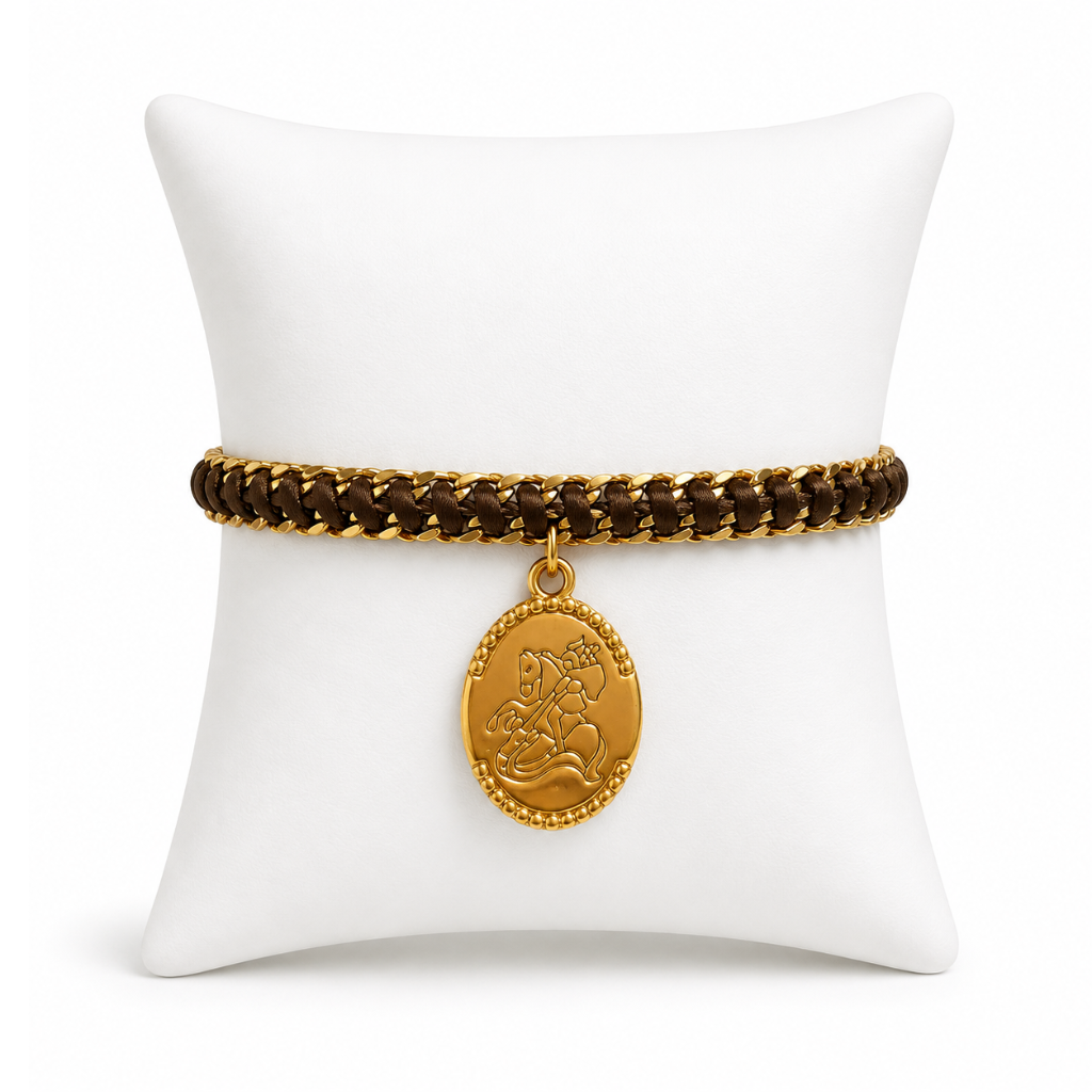 Pulseira Sao Jorge - Marrom