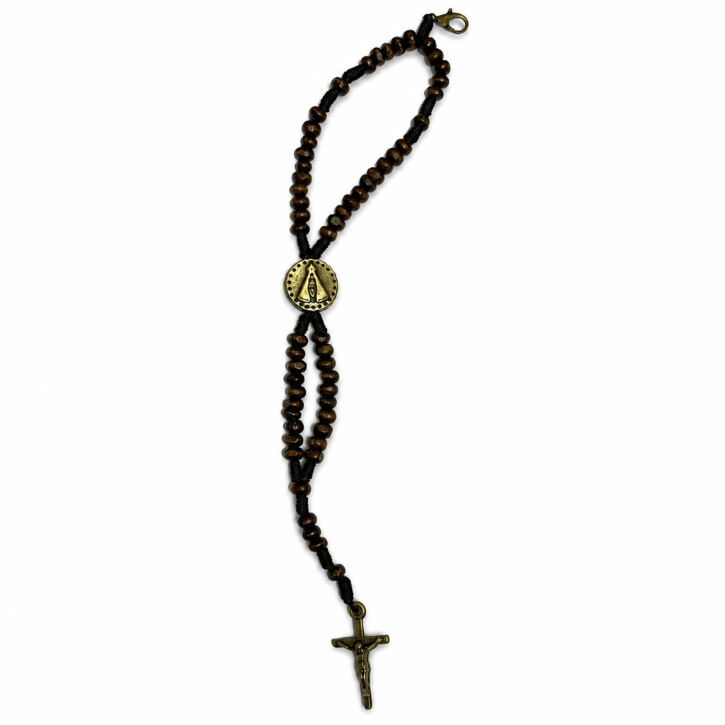Terço de Pulso Nossa Senhora Aparecida - Madeira
