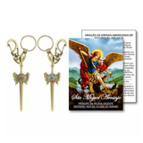 Chaveiro Espada de São Miguel Arcanjo Ouro Velho