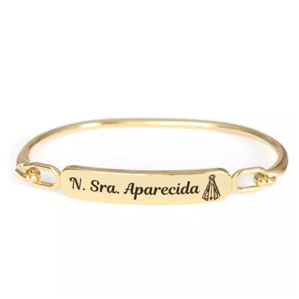 Pulseira de Nossa Senhora Aparecida Dourada
